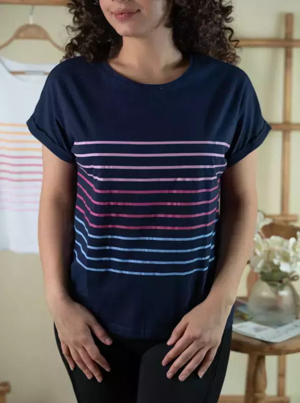 تیشرت راه راه (سرمه ای.سفید)