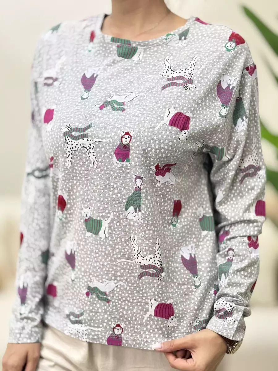 تیشرت آستین بلندطرحدارM.S