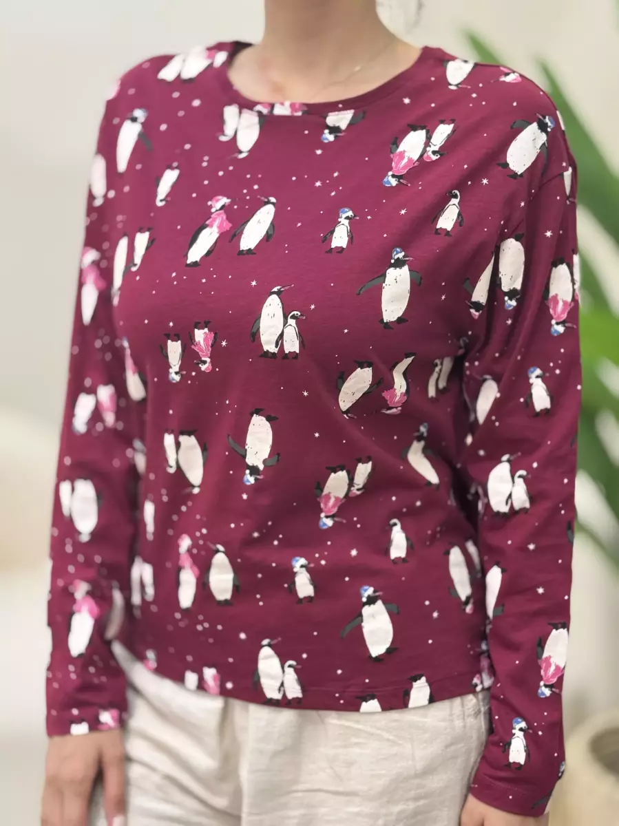 تیشرت آستین بلندطرحدارM.S