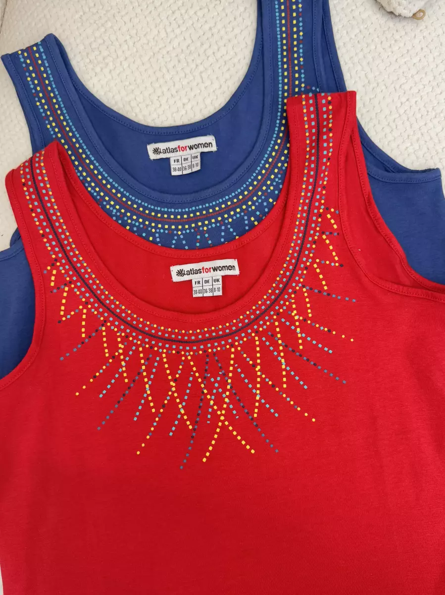 تاپ چاپ دار (آبی/قرمز)