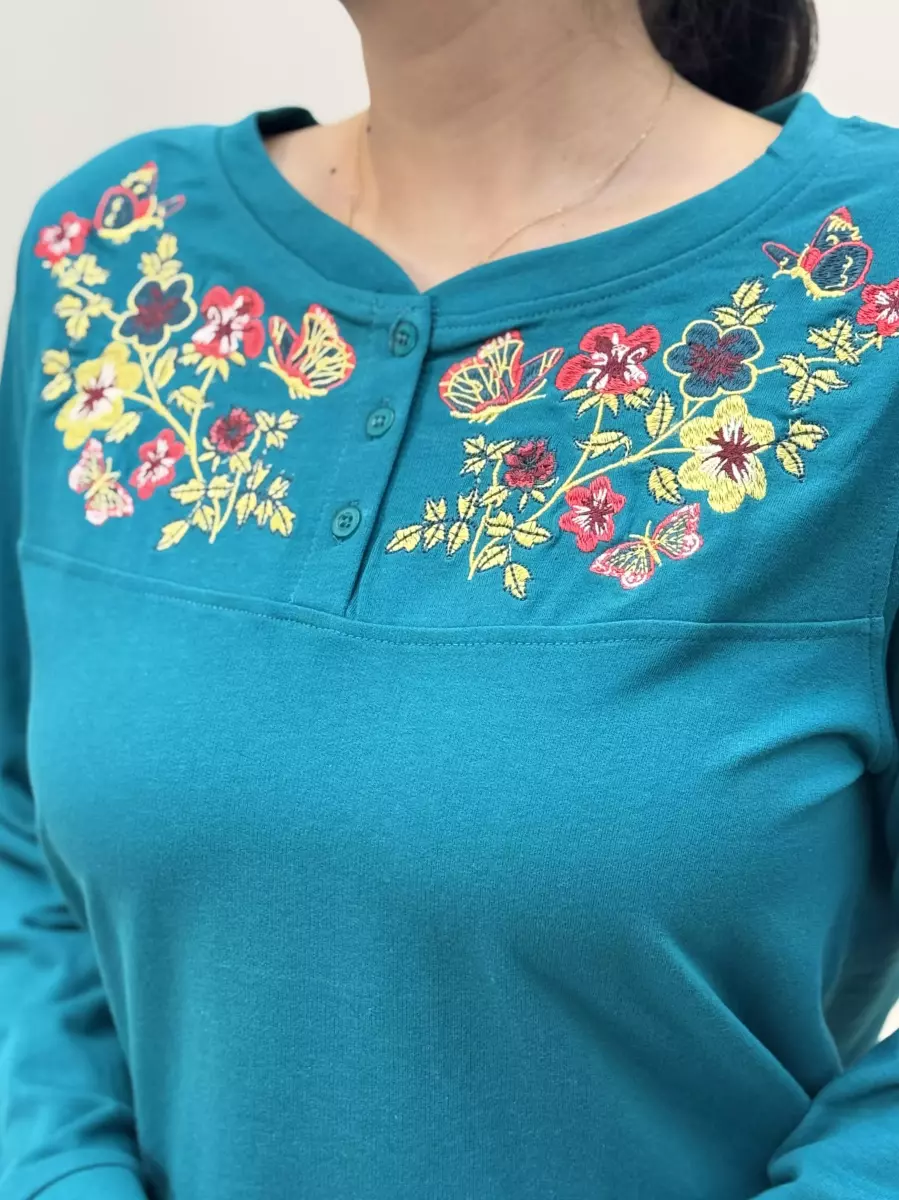 دورس گلدوزی شده سبزآبی