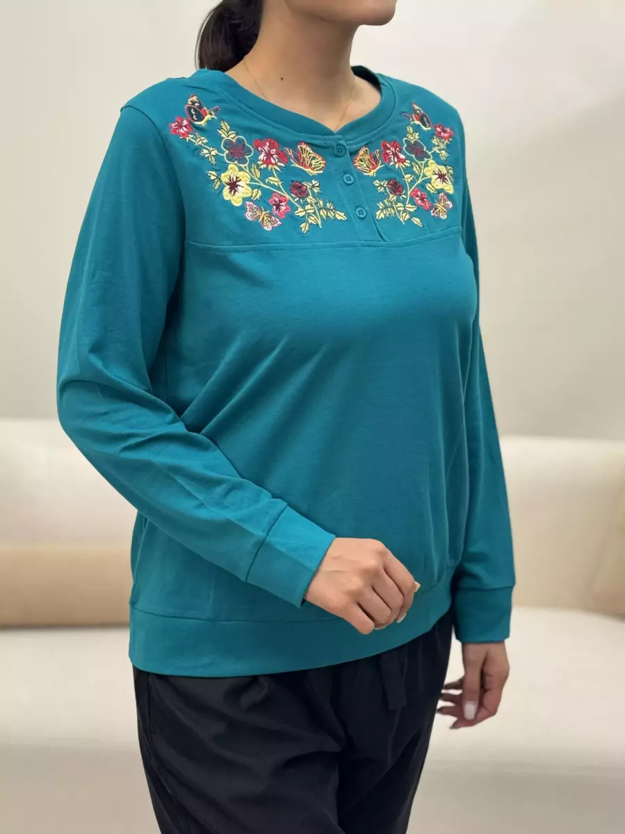 دورس گلدوزی شده سبزآبی