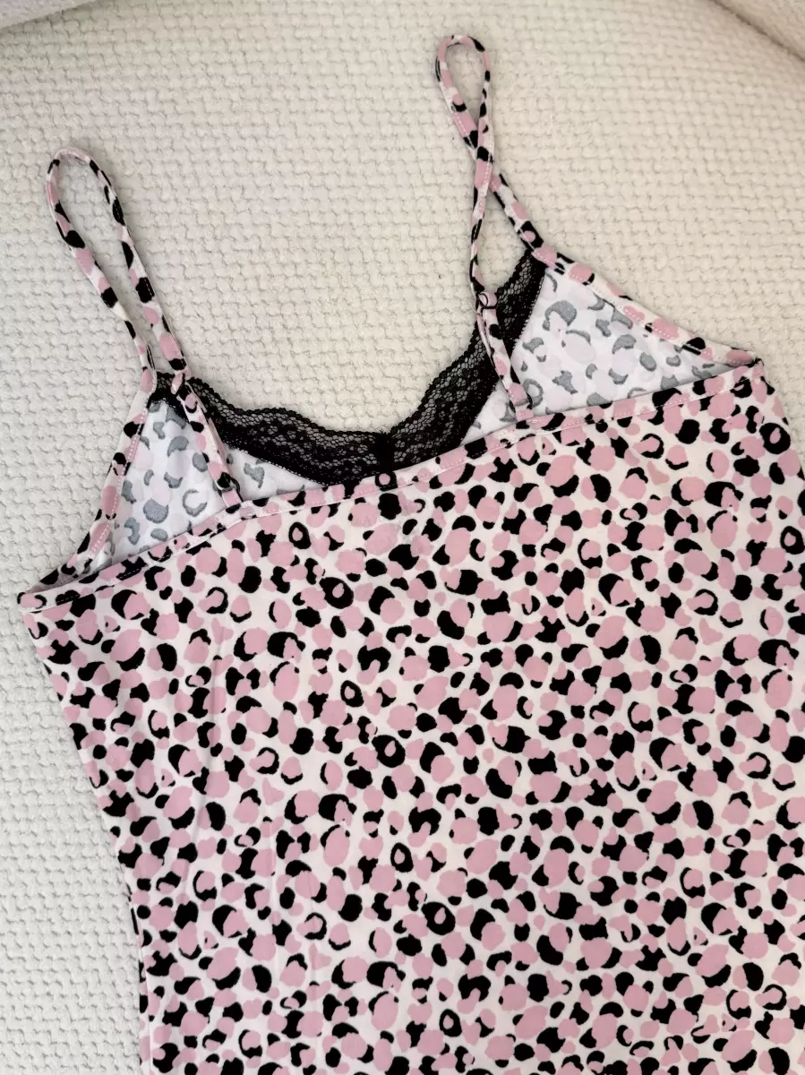 تاپ پلنگی صورتی