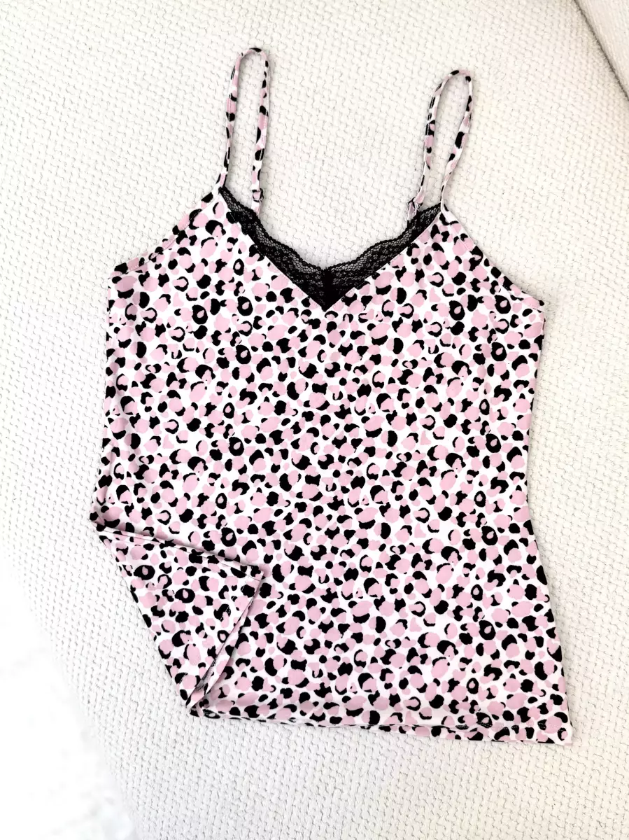 تاپ پلنگی صورتی