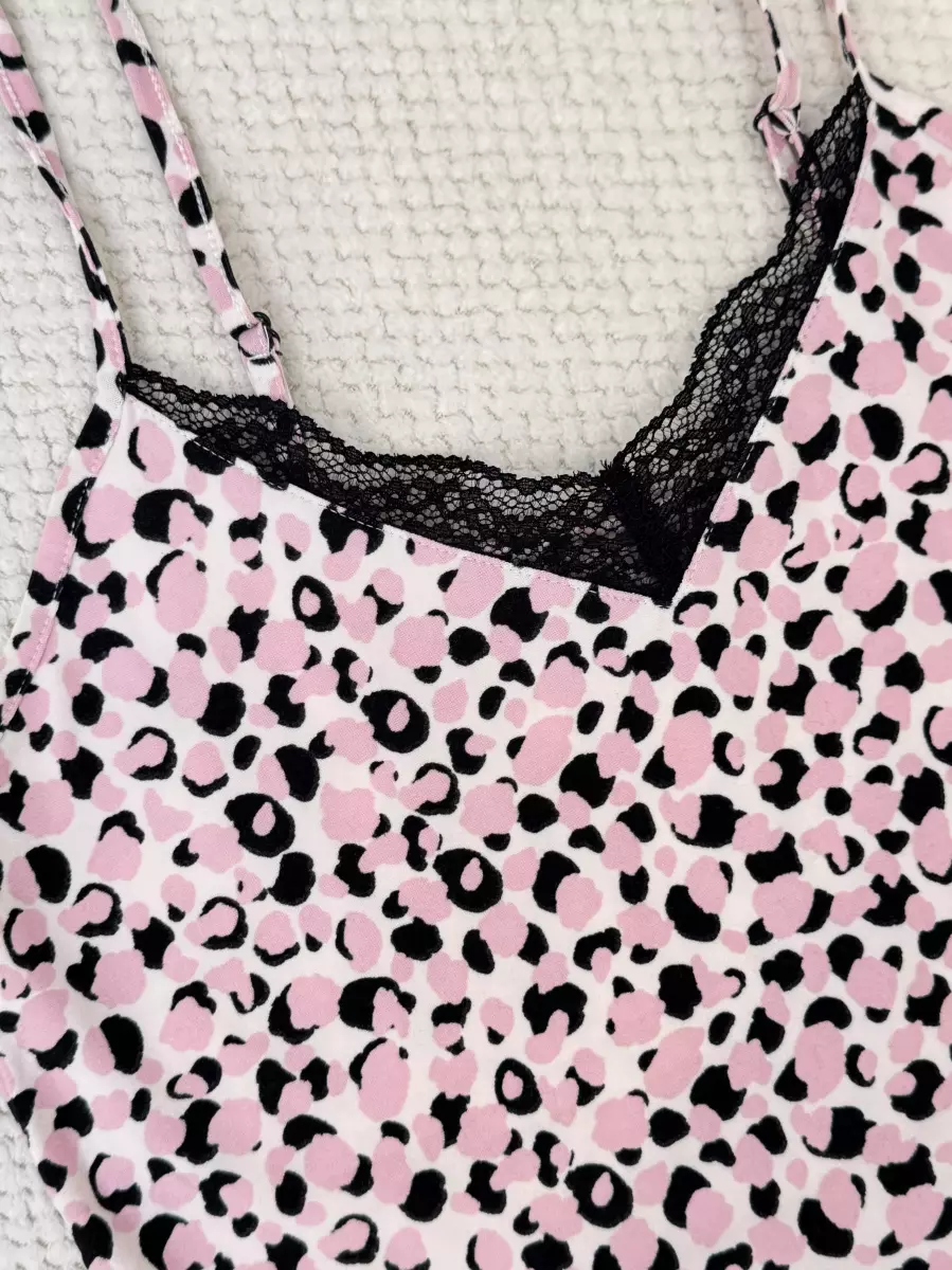 تاپ پلنگی صورتی