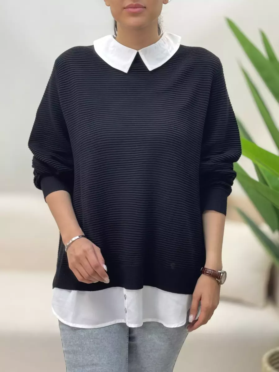 بافت شومیزی مشکی roza