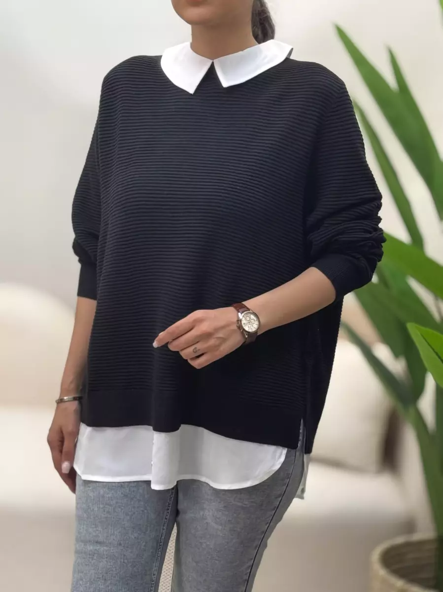 بافت شومیزی مشکی roza