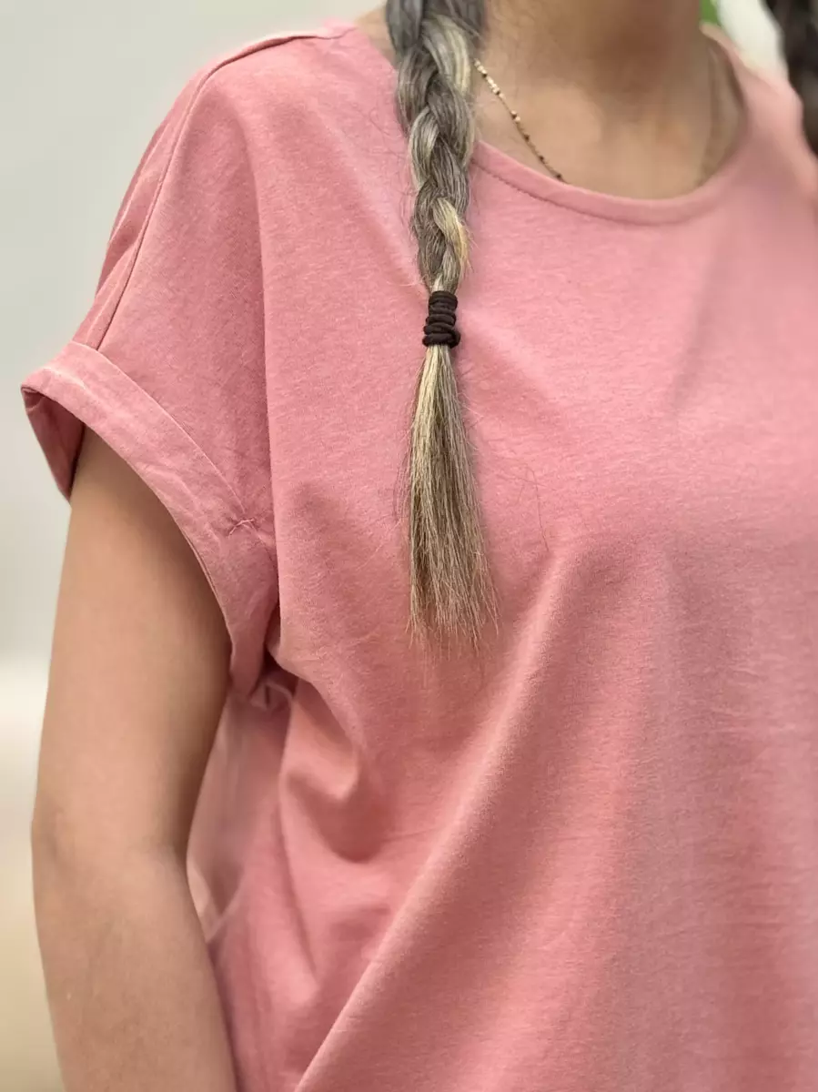 تیشرت سرشانه دکمه ساده