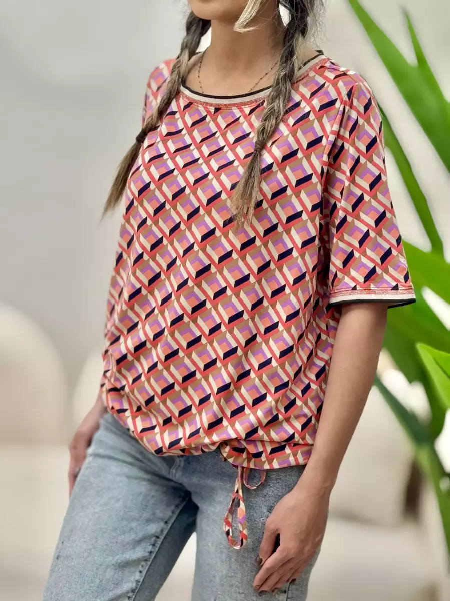 تیشرت ویسکوز طرح رنگی رنگی