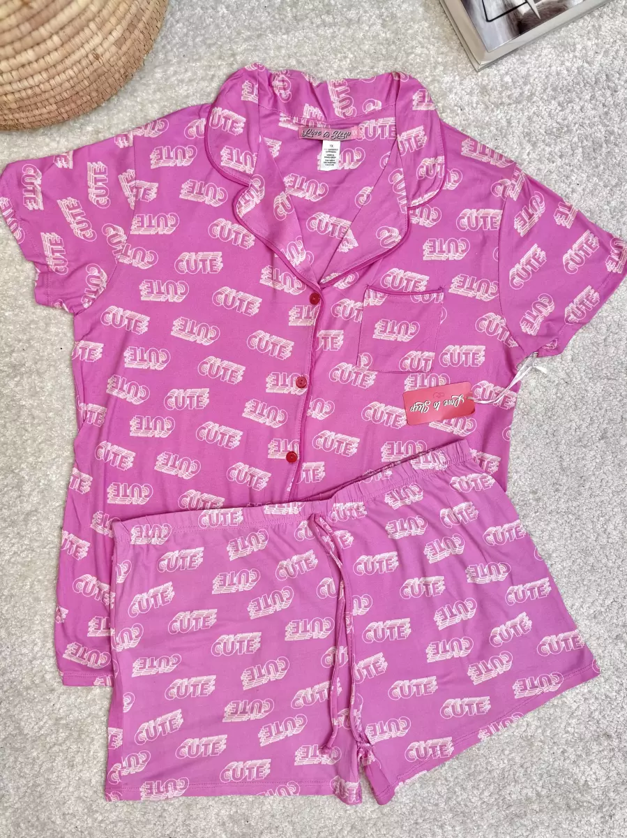 ست تیشرت شلوارک جلو دکمه طرحدار