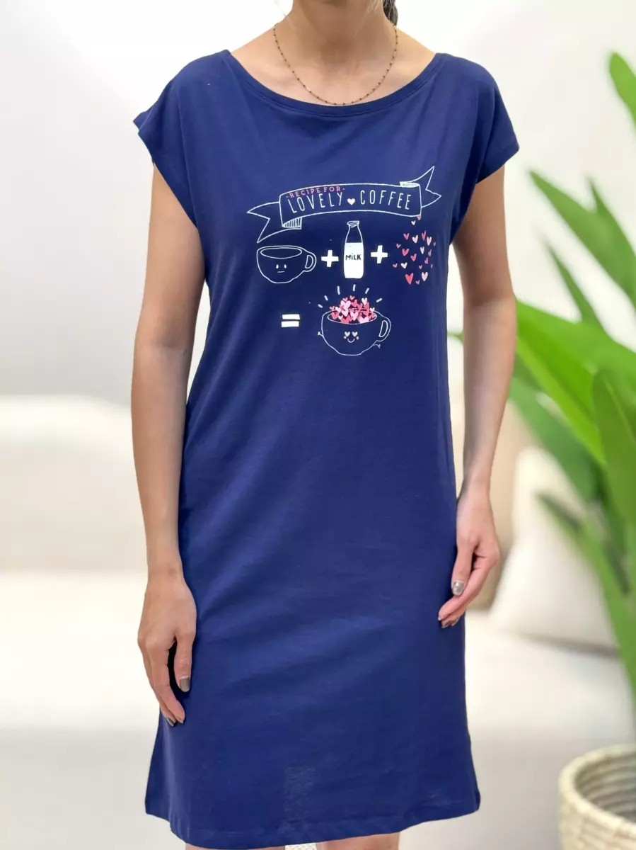 پیراهن سرمه ای(طرح فانتزی)