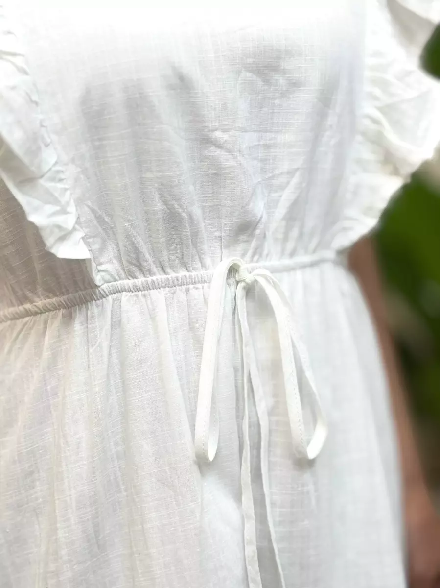 پیراهن عروسکی چین دار سفید