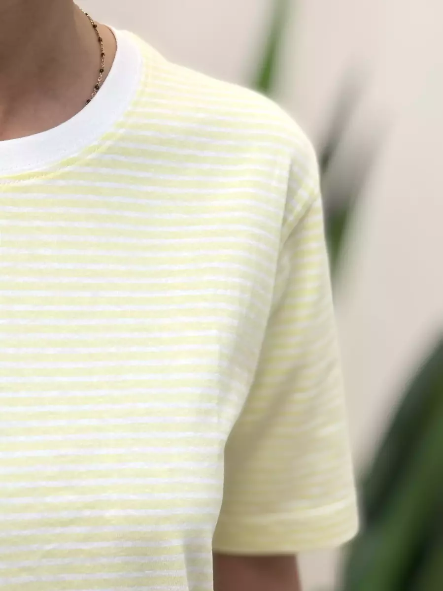 تیشرت استین کوتاه راه راه (سبز/لیمویی)