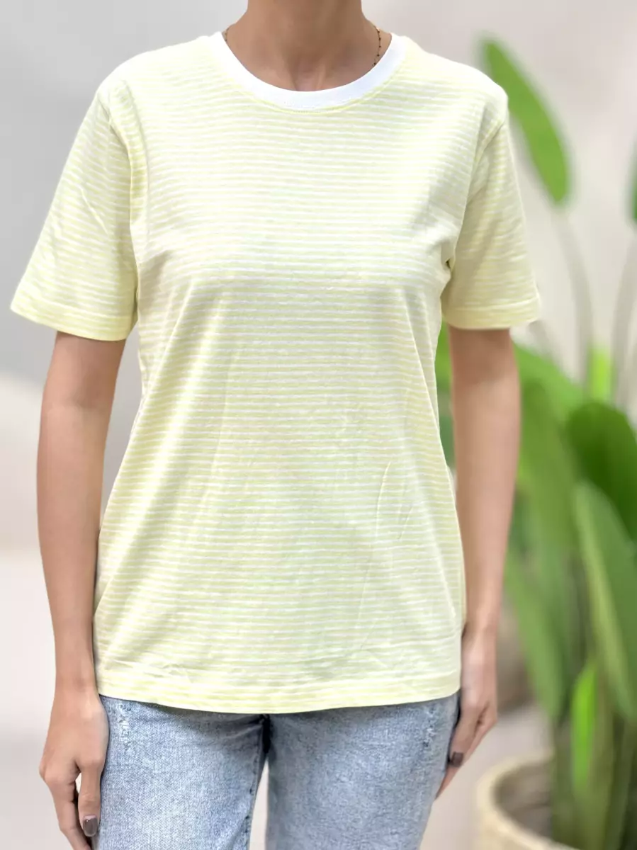 تیشرت استین کوتاه راه راه (سبز/لیمویی)