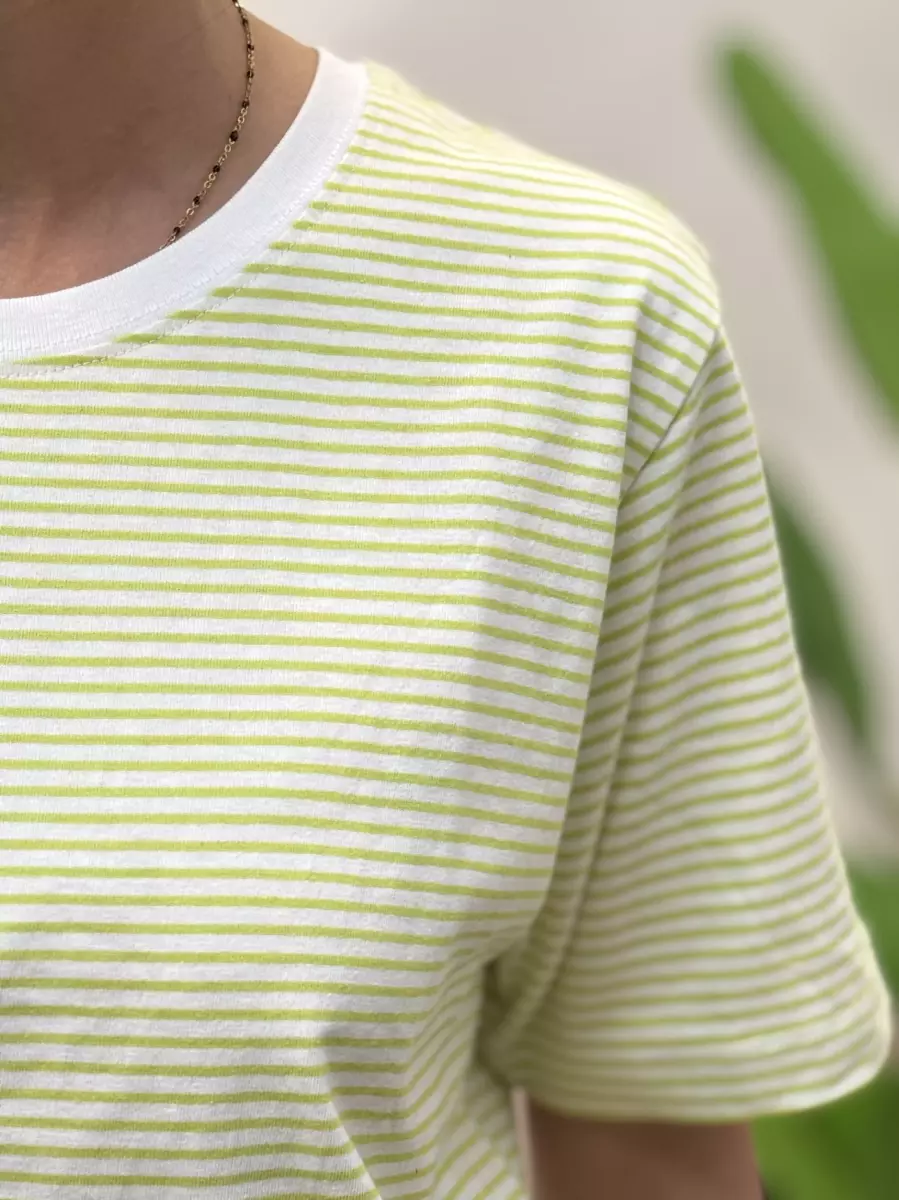 تیشرت استین کوتاه راه راه (سبز/لیمویی)