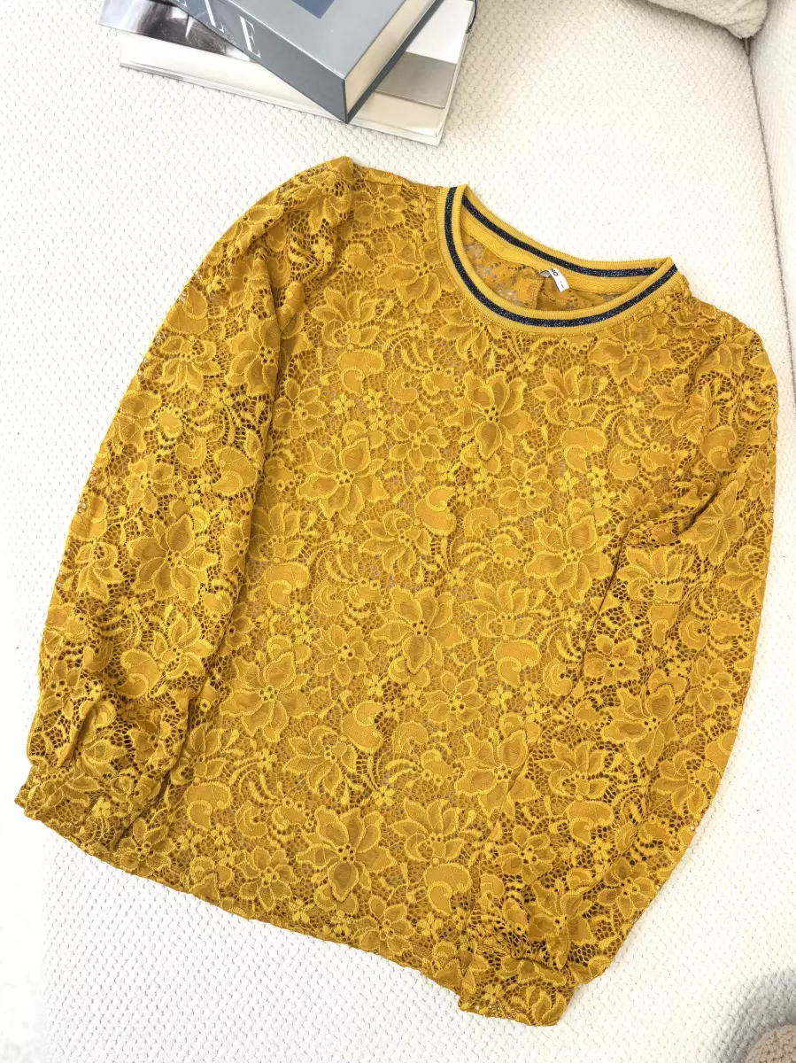 بلوز گیپور(سبز/خردلی)