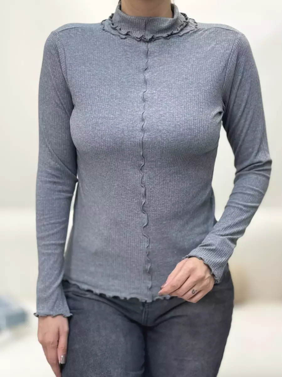 بلوز یقه اسکی کبریتی مدل دار(3 رنگ)