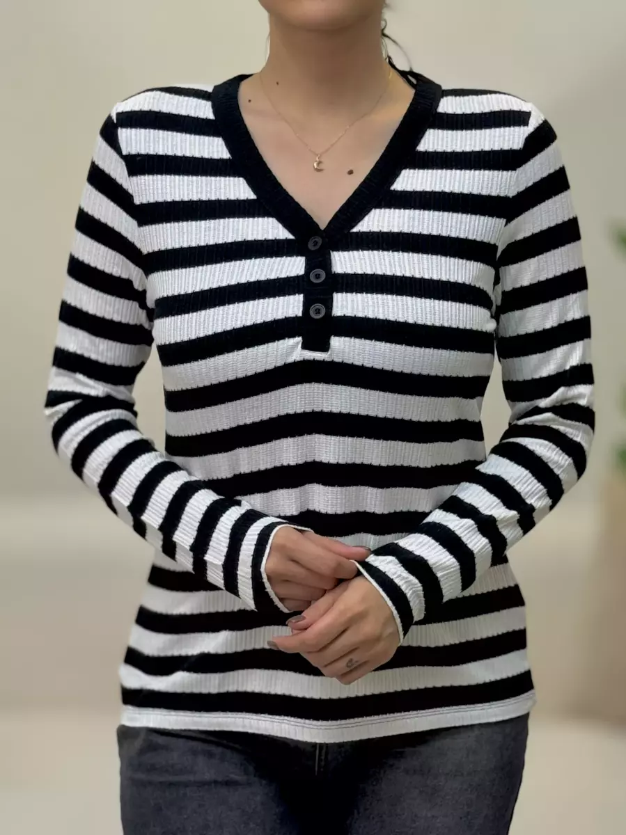 بافت ریز راه راه جلو دکمه (سبز/مشکی)