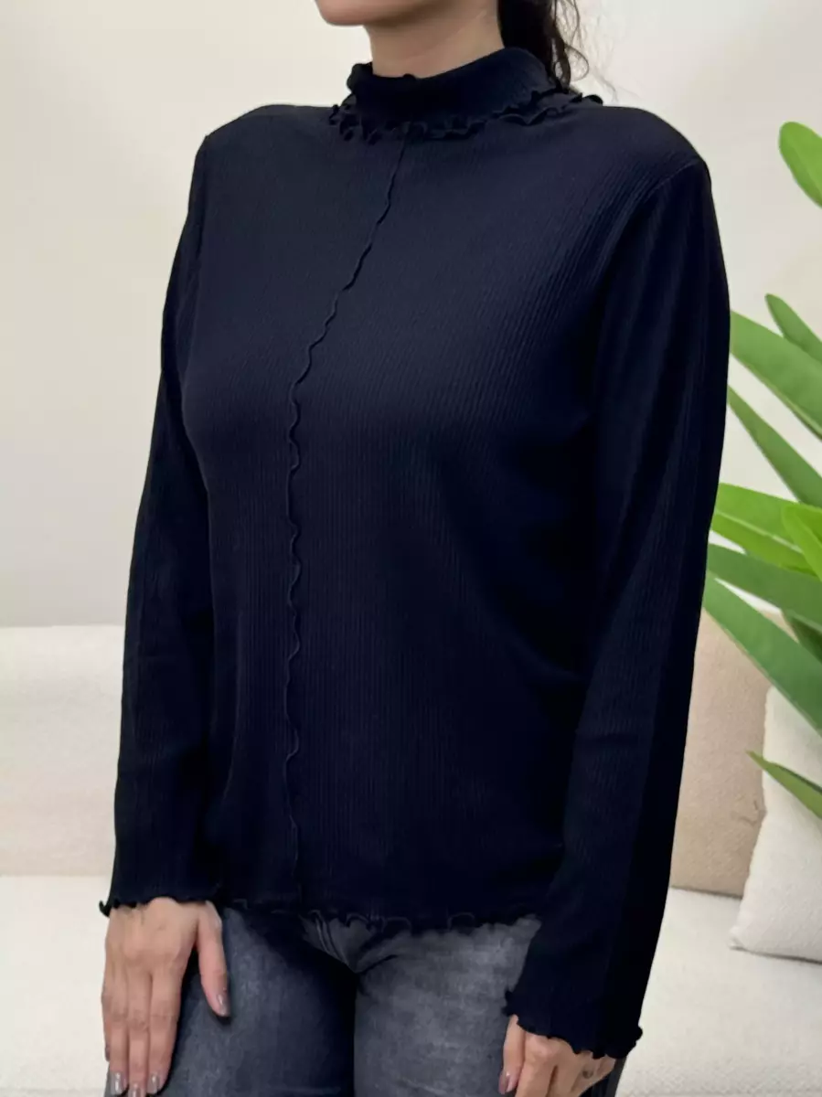 بلوز یقه اسکی کبریتی مدل دار(3 رنگ)