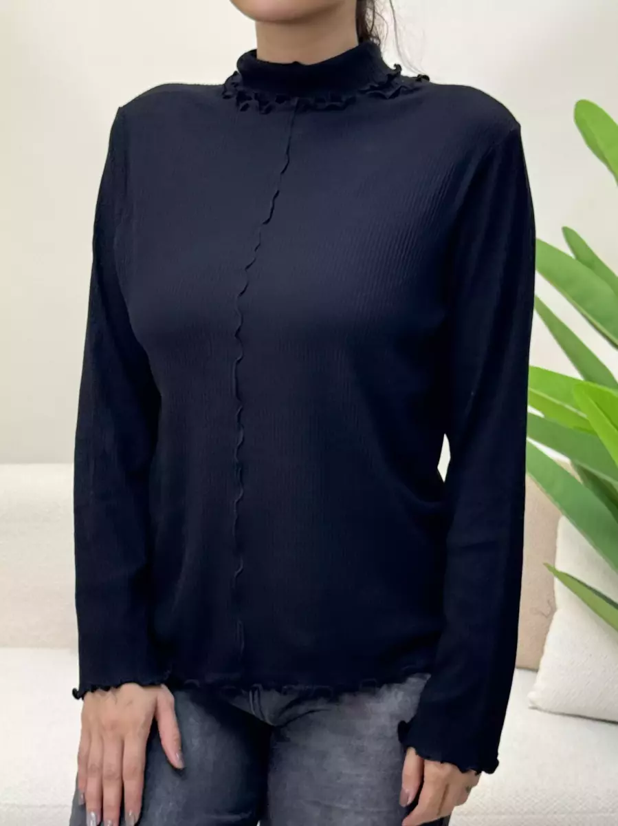 بلوز یقه اسکی کبریتی مدل دار(3 رنگ)