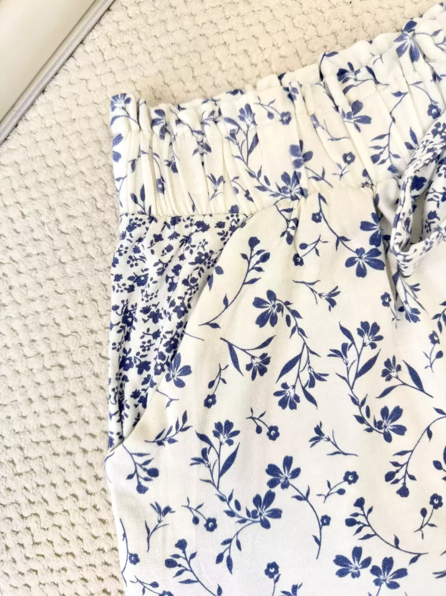 شلوارک راحتی سفید پایین گیپور