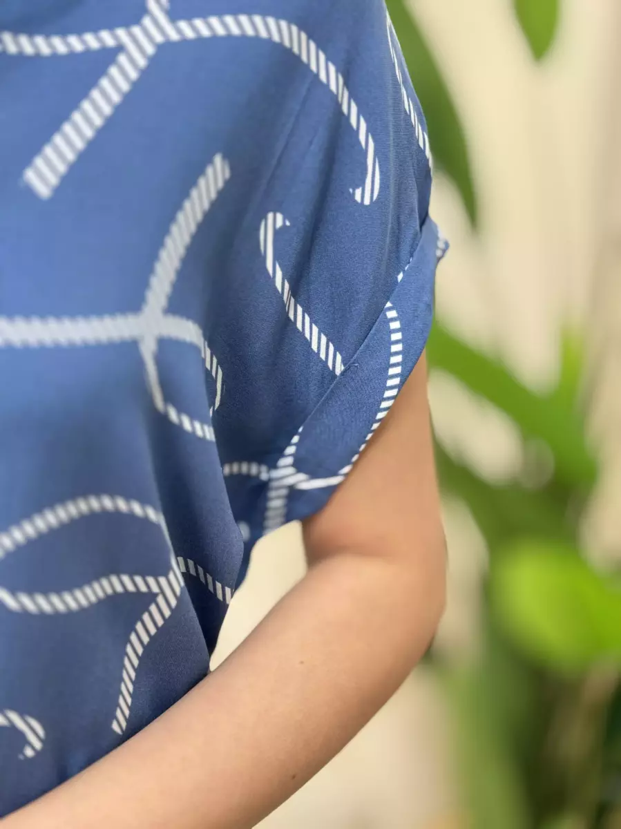 پیراهن آبی نخ ویسکوز