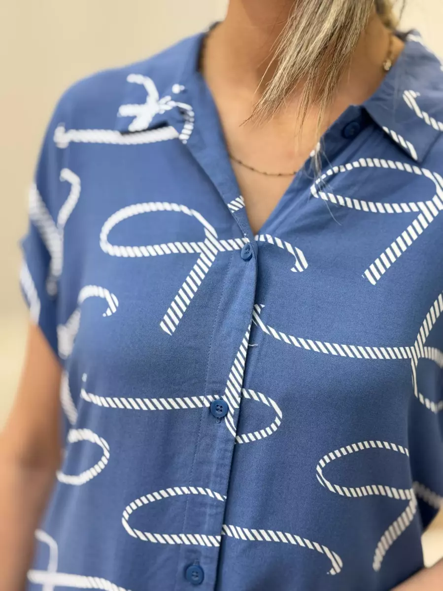 پیراهن آبی نخ ویسکوز