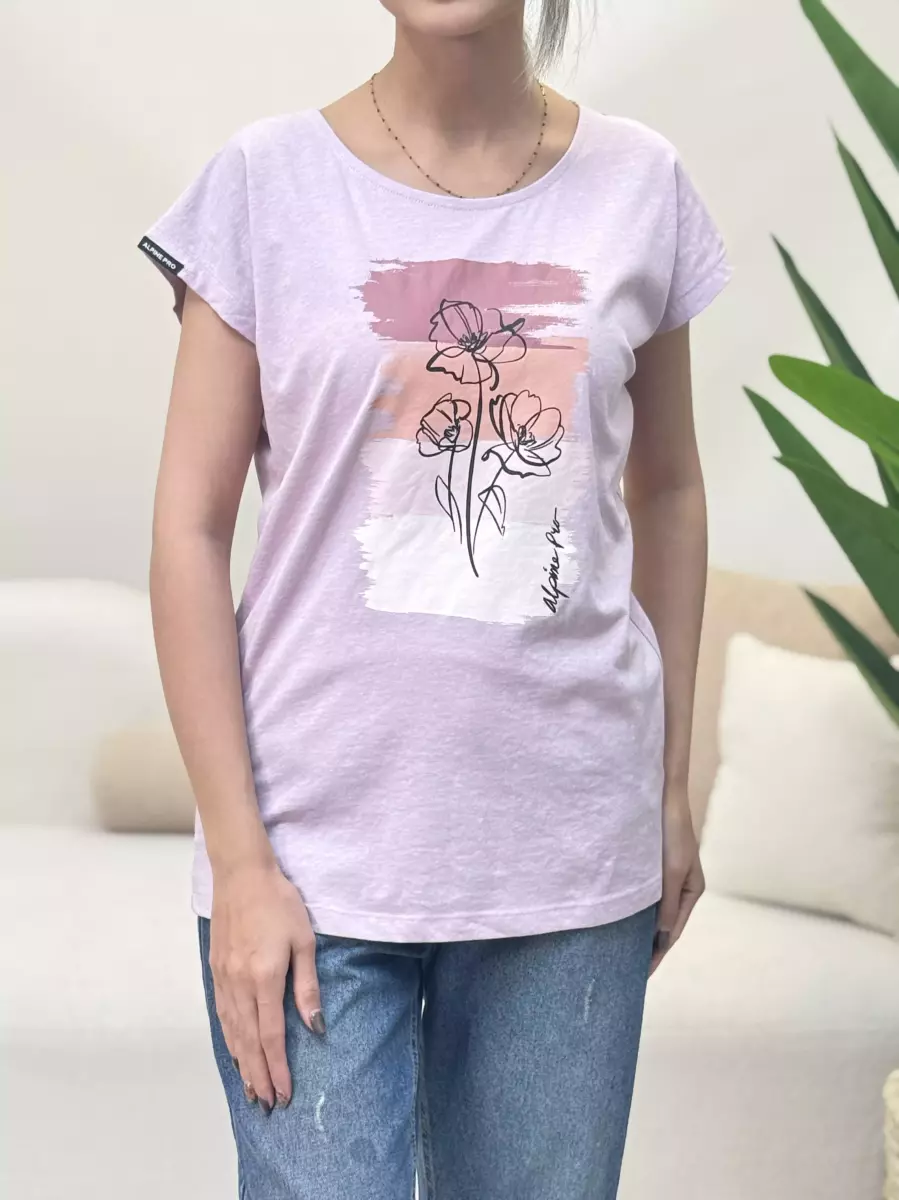 تیشرت یاسی چاپ گل