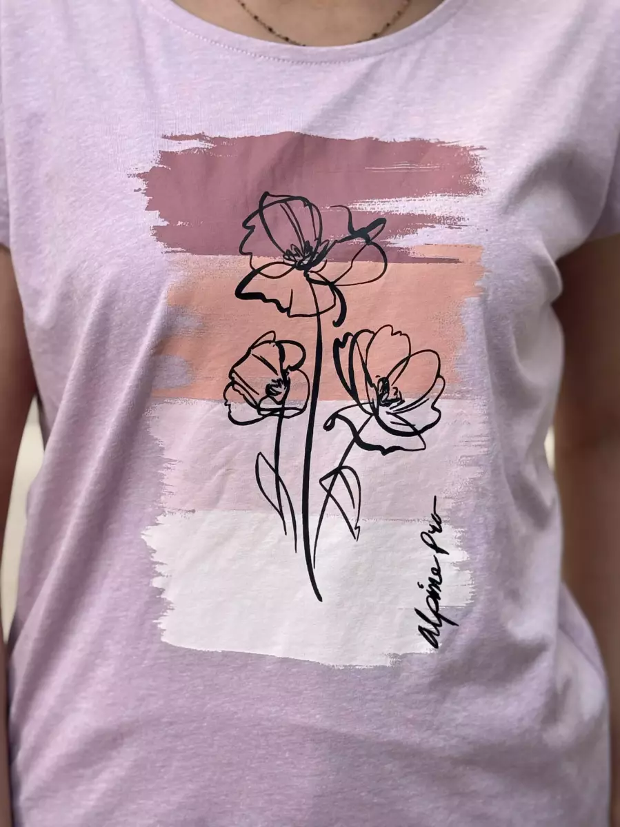تیشرت یاسی چاپ گل