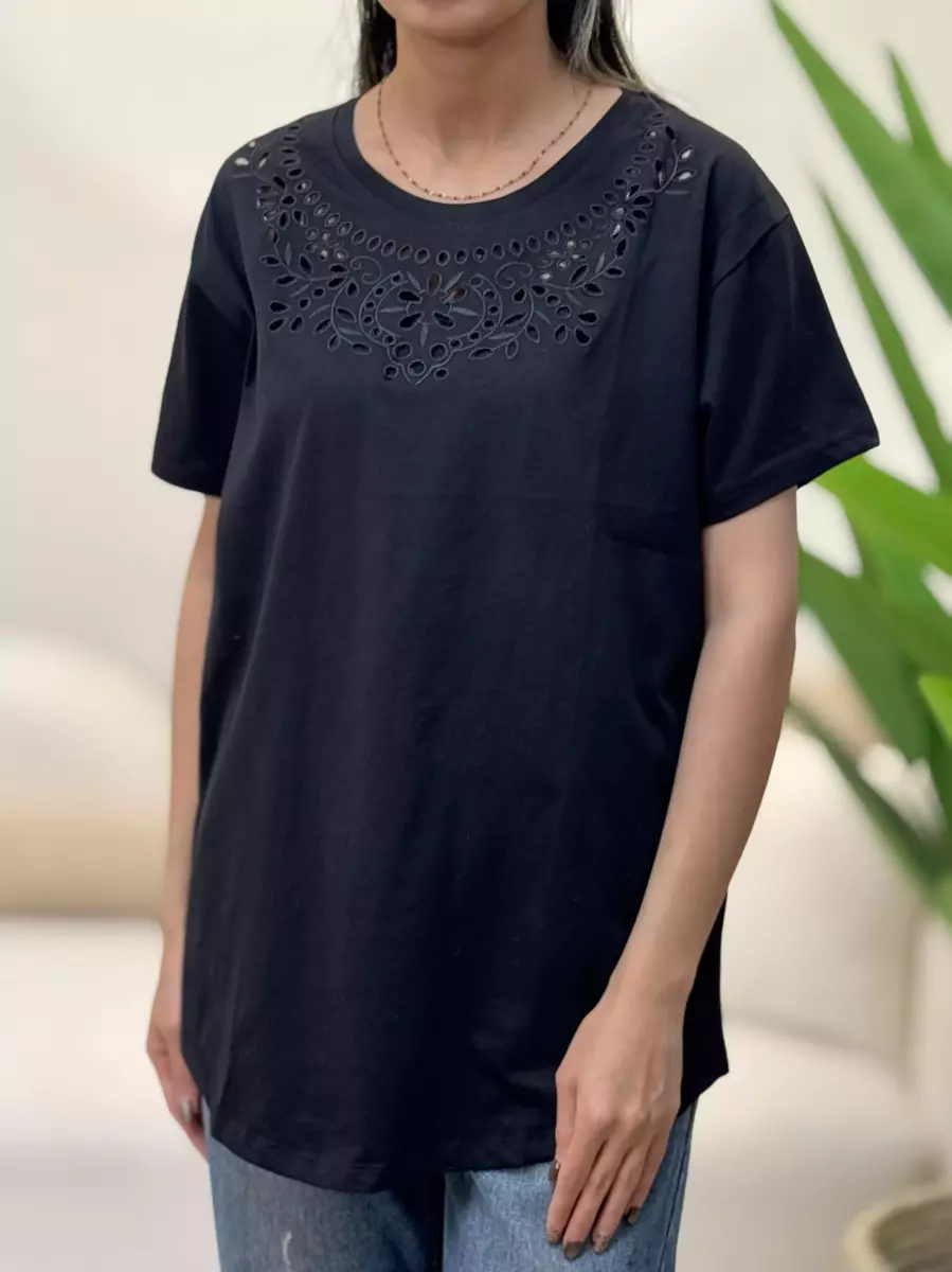 تیشرت مشکی هویه کاری