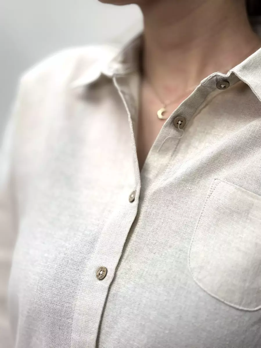 شومیز لینن کرم