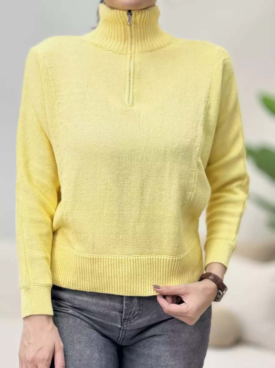 بافت نیم زیپ لیمویی