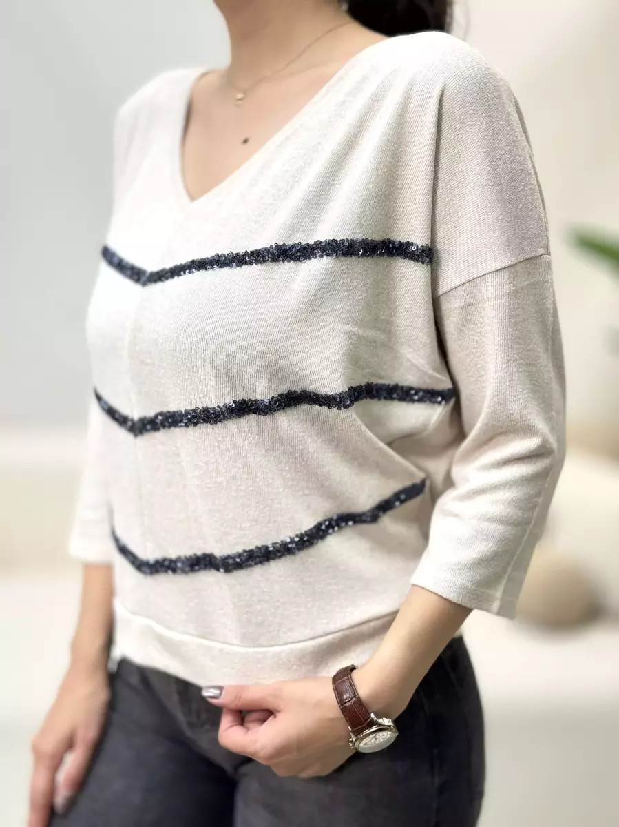 موهر پولک دوزی(کرم/سبز)