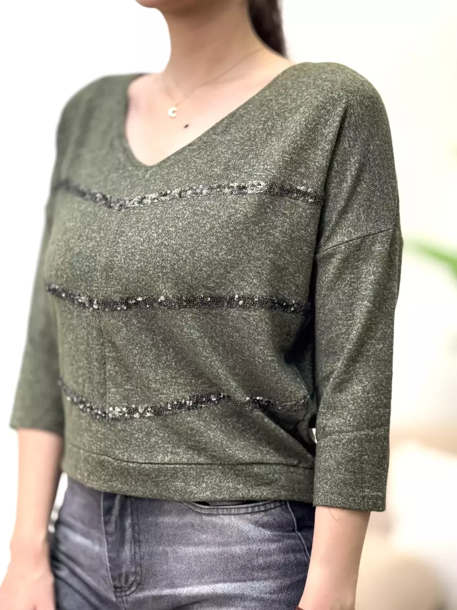 موهر پولک دوزی(کرم/سبز)