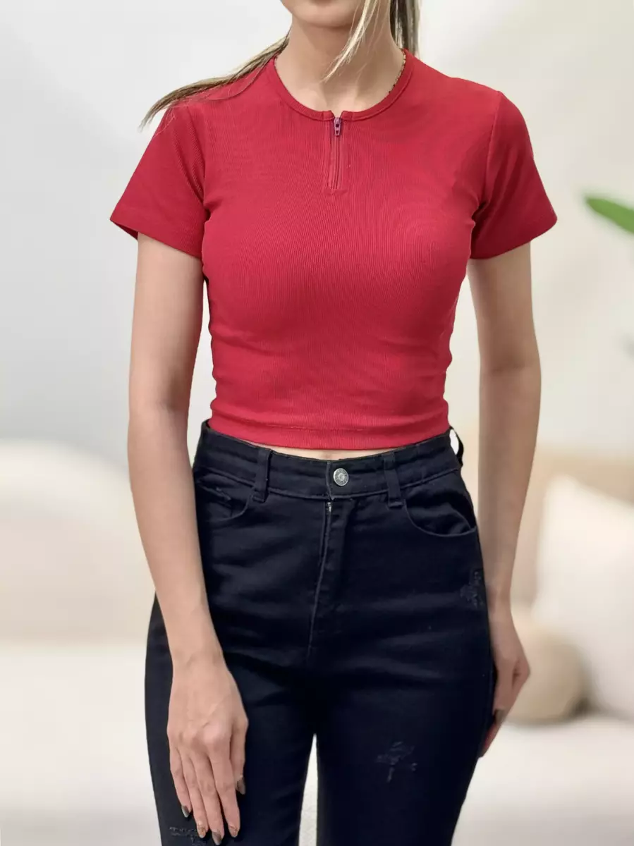 کراپ کبریتی نیم زیپ