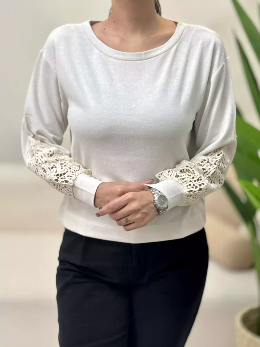 بلوز موهر آستین گیپور