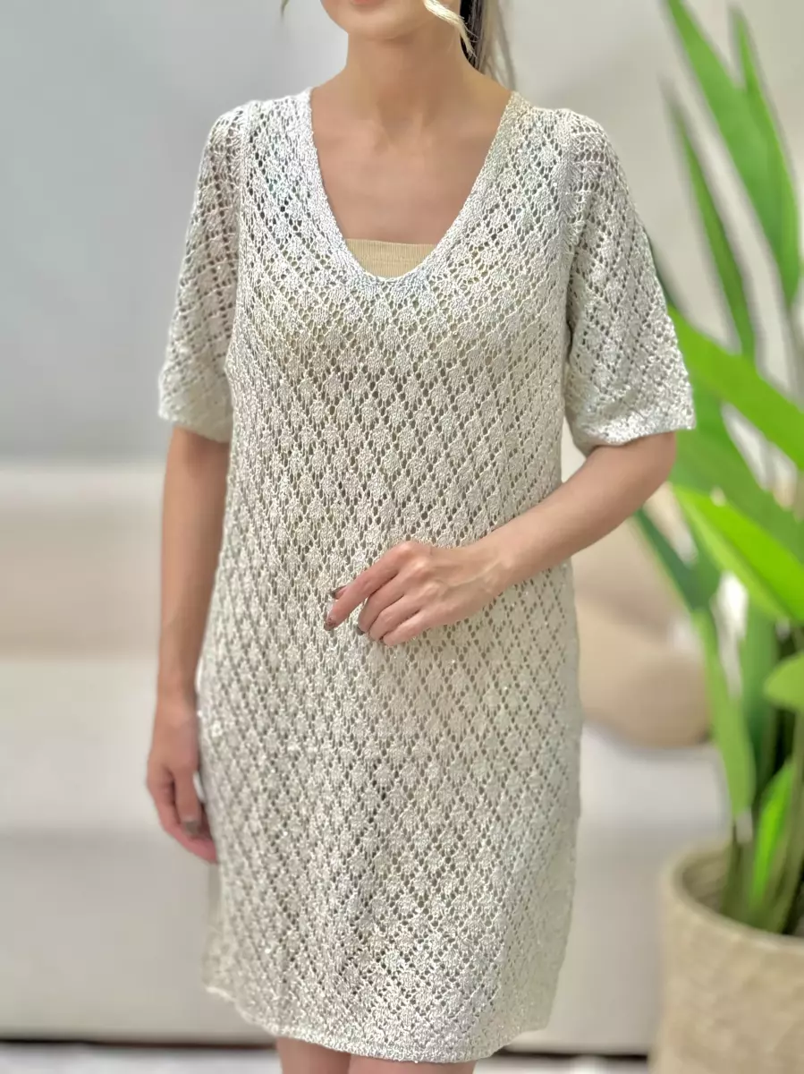 پیراهن قلاب بافی پولکی