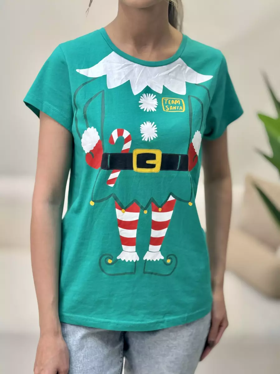 تیشرت سبز طرح کریسمس