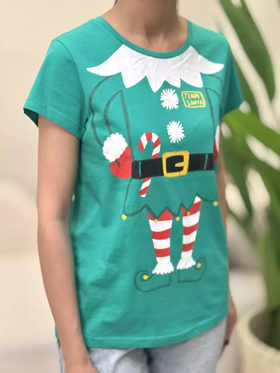 تیشرت سبز طرح کریسمس