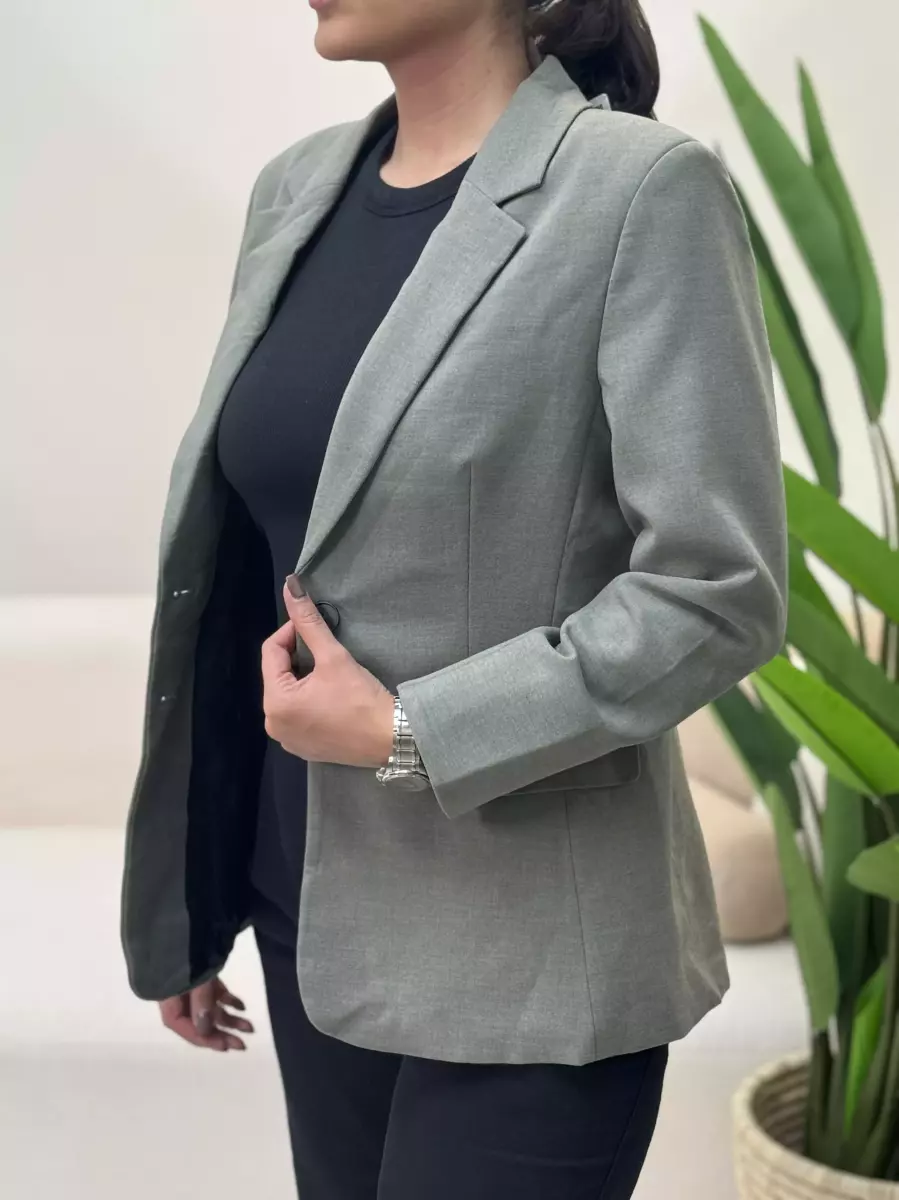 کت لینن سبز زیتونی