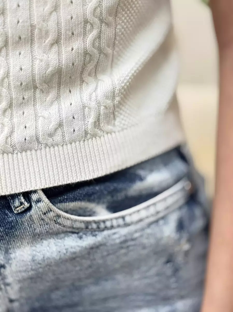 بافت کراپ طنابی(صورتی/سفید)