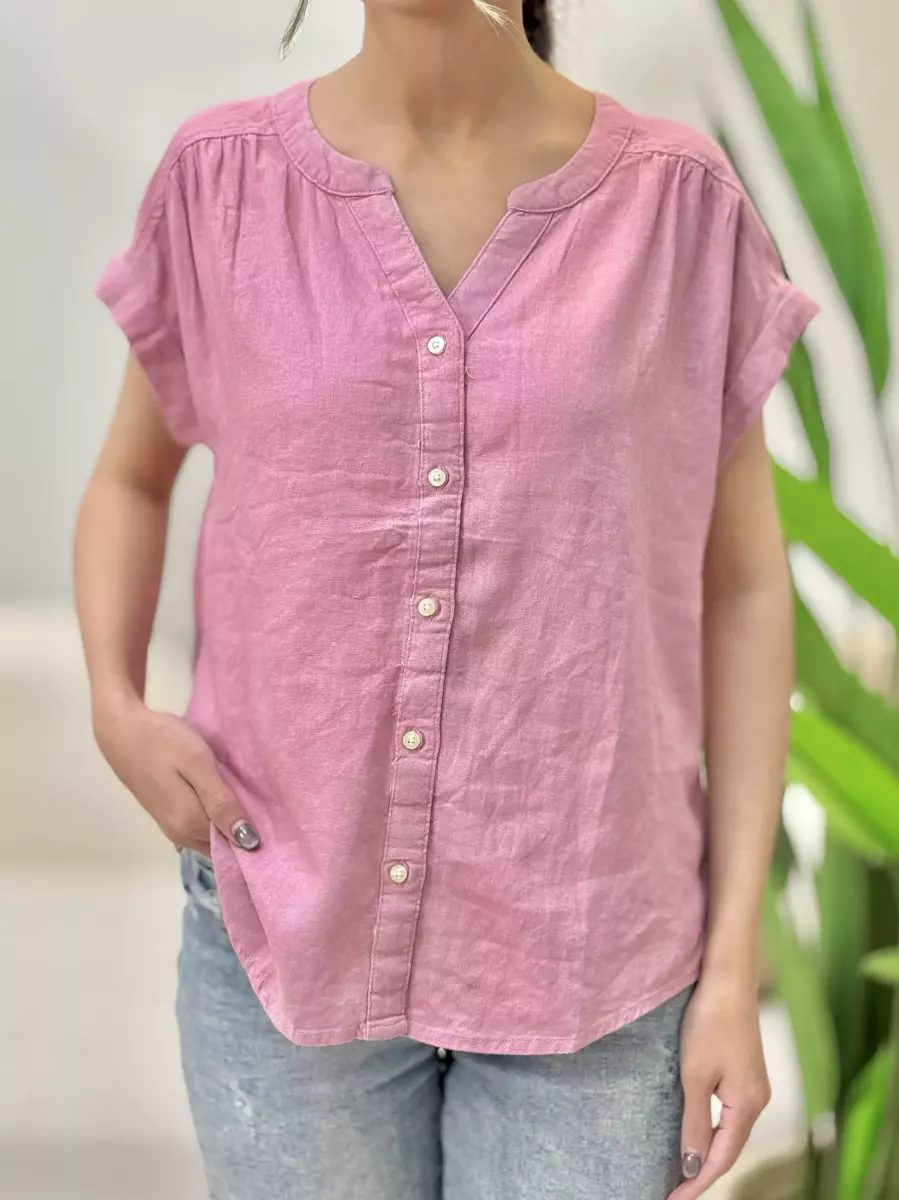 شومیز لینن صورتی