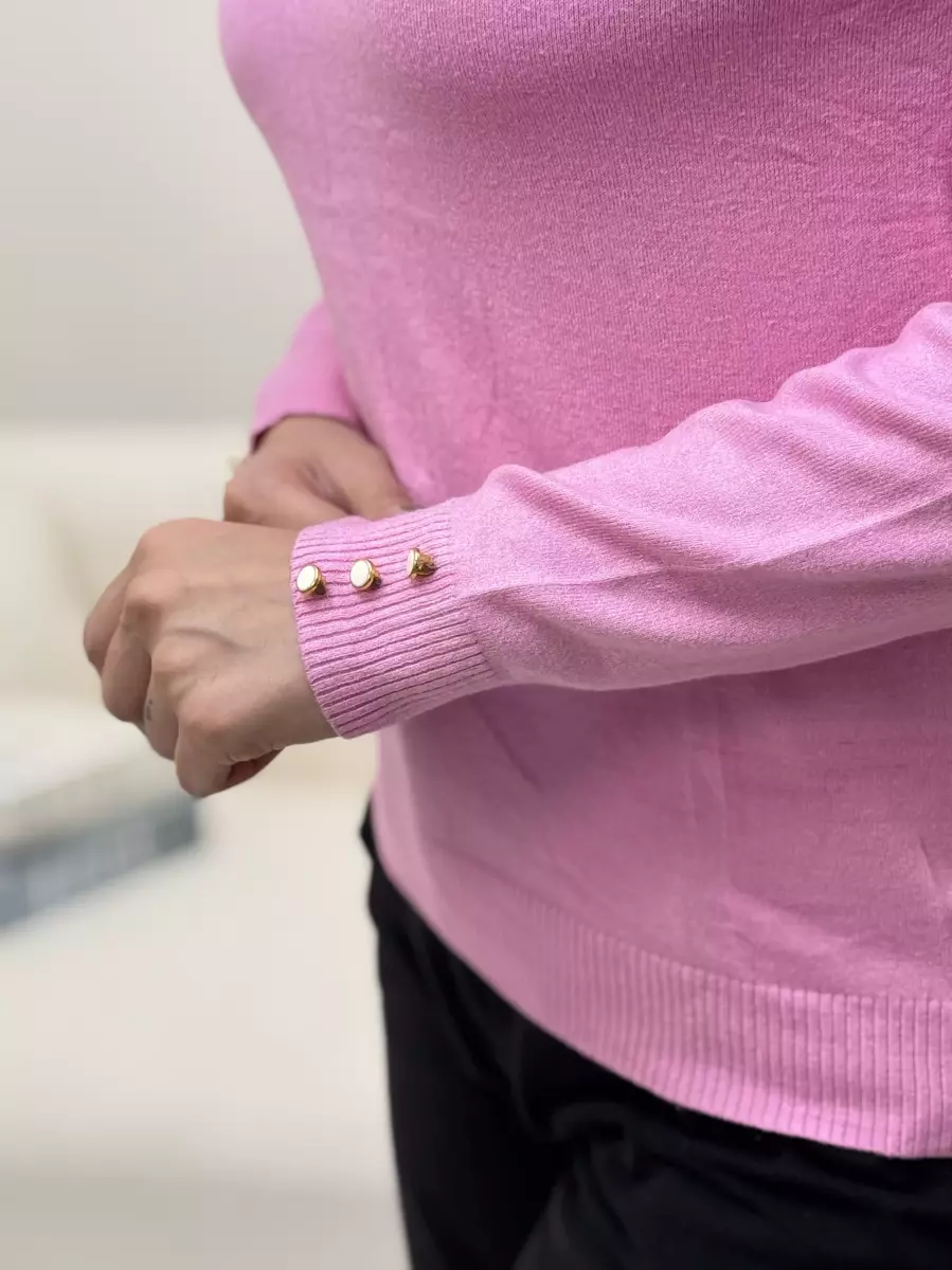 بافت یقه اسکی آستین دکمه