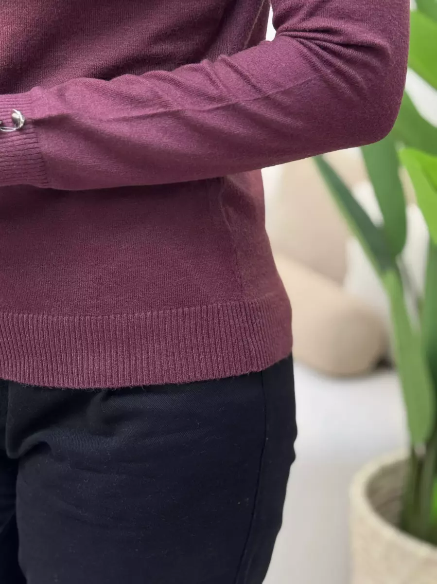 بافت یقه اسکی آستین دکمه