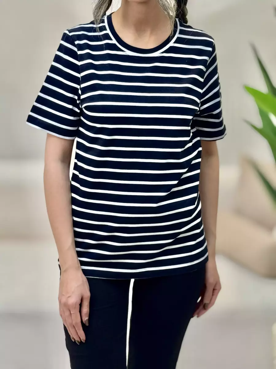 تیشرت راه راه(سرمه ای/سفید)