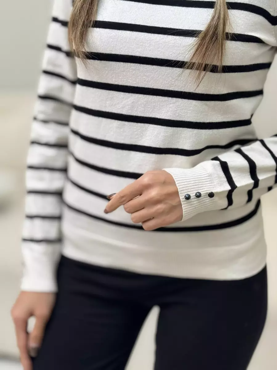 بافت راه راه آستین دکمه