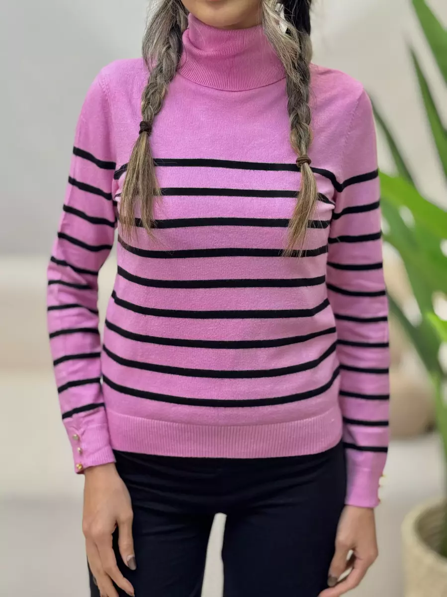 بافت راه راه آستین دکمه