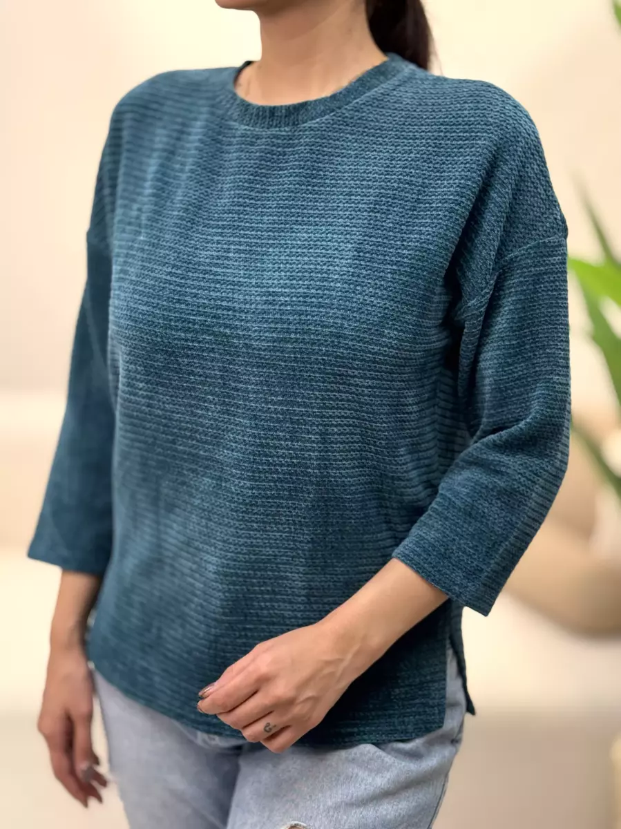 بلوزمخمل شیری و سبز