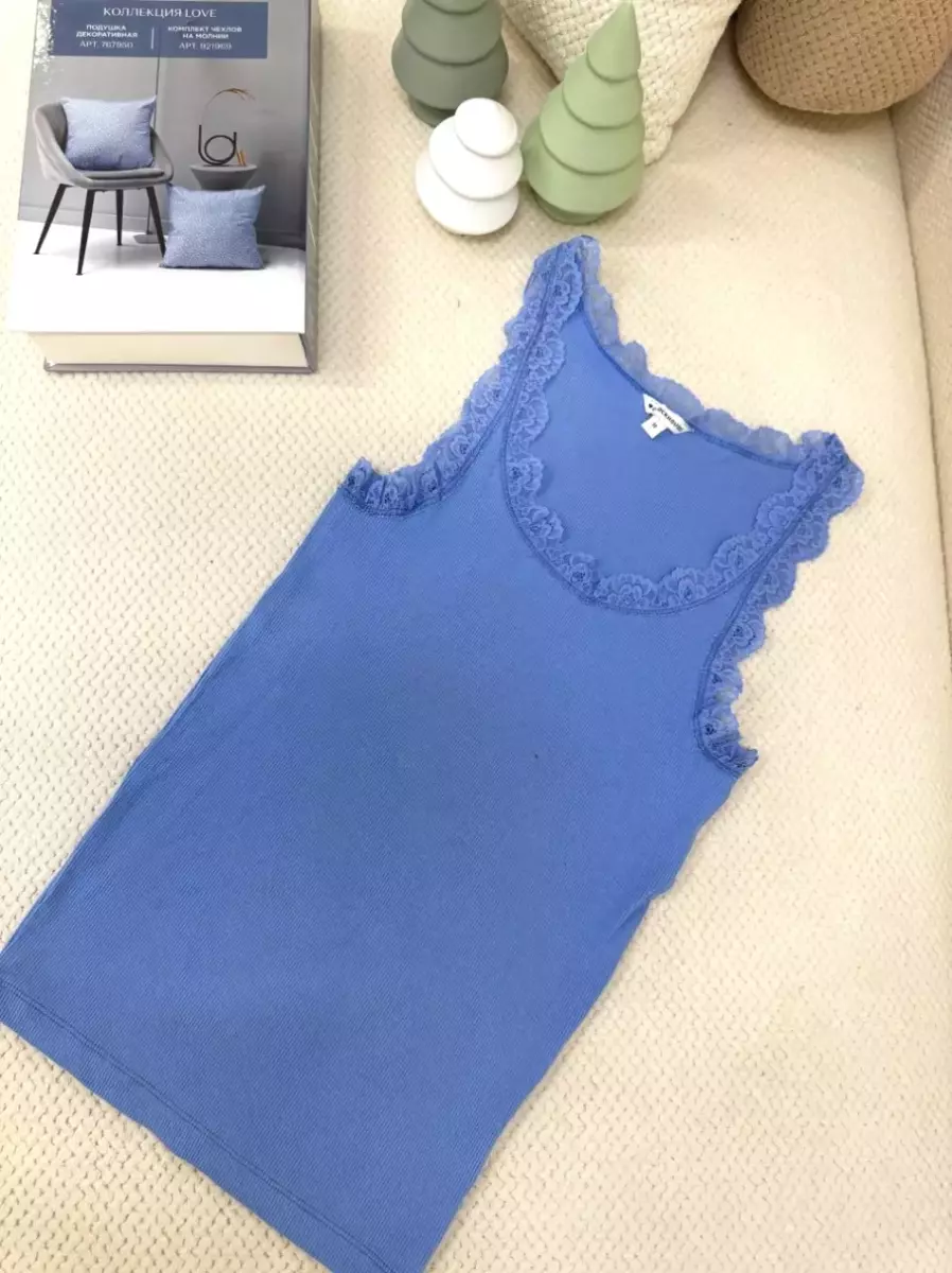 تاپ آبی گیپور دار