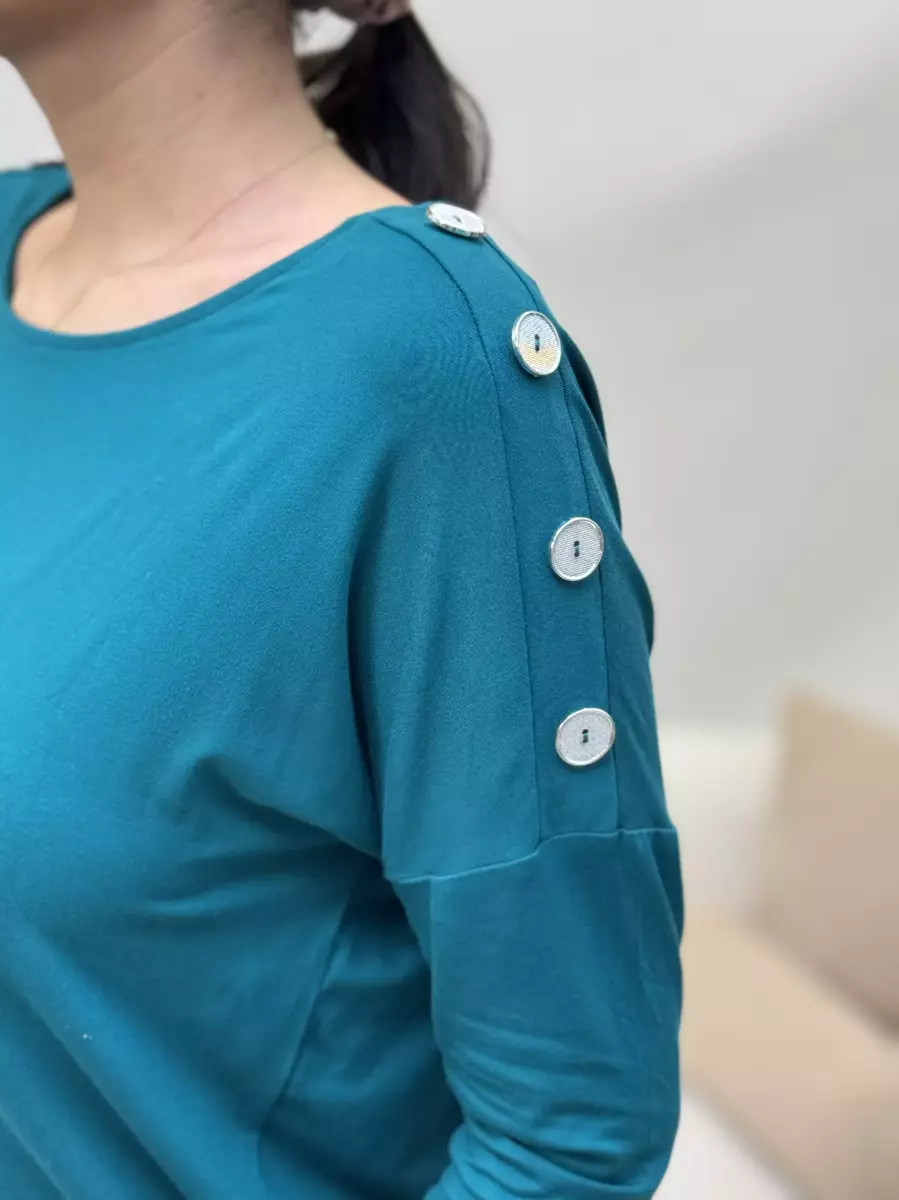 بلوز ویسکوزسرشانه دکمه